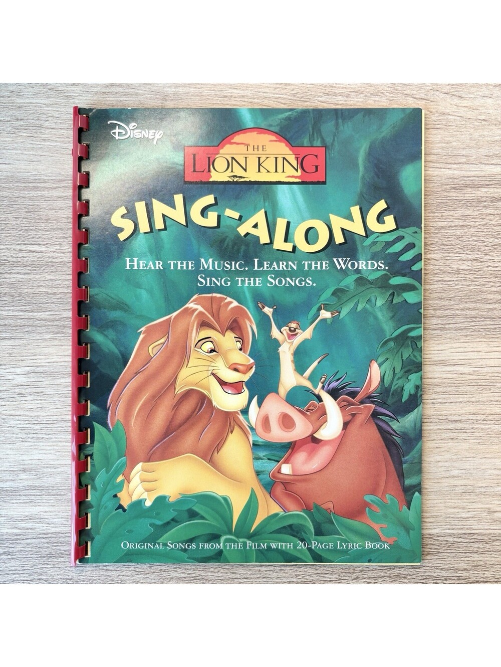 The Lion King Sing Along Song Book (1994) Disney Vintage Lyrics